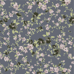 Beautiful seamless floral pattern with watercolor effect. Flower vector illustration