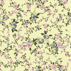 Beautiful seamless floral pattern with watercolor effect. Flower vector illustration