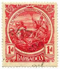 Barbados Postage Stamp with Seal of the Colony
