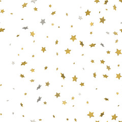 Gold glittering background vector. Star dust and golden glitter. Holidays background for web and print. Seamless pattern