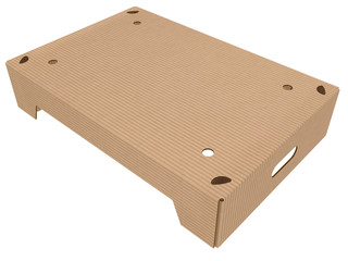 cardboard box or carton box front or side view isolated on a white background 3d rendering