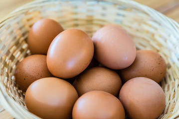 brown eggs in bascket