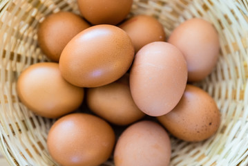 brown eggs in bascket