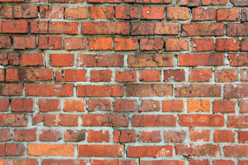 Close-up image of an old brick wall.