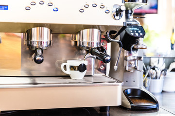 Coffee maker in a cafeteria