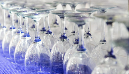 glass glasses in cafeteria