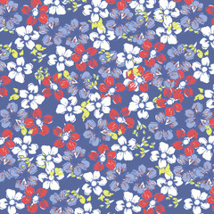 Beautiful seamless floral pattern with watercolor effect. Flower vector illustration