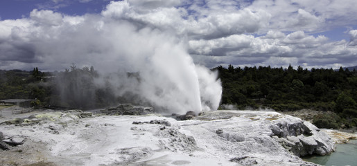 Fototapeta na wymiar Te puia new zealand day trip north island geothermal geyser
