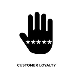 customer loyalty icon on white background, in black, vector icon illustration