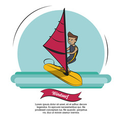 Water sports infographic kitesurf vector illustration graphic design