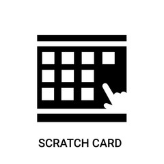 scratch card icon on white background, in black, vector icon illustration