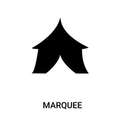 marquee icon on white background, in black, vector icon illustration