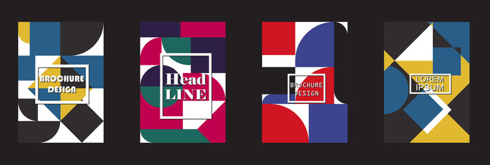 3985427 Retro geometric covers design. Eps10 vector.