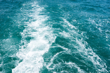Fototapeta na wymiar bubble in the sea from boat machine