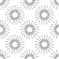 Obraz premium Sunburst seamless pattern. Bursting rays. Hand Drawn vector vintage background. Perfect for wrapping paper, fabric, textile etc