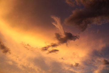 Fototapeta na wymiar colorful cloudscape of sunset