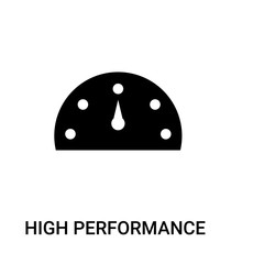 high performance icon on white background, in black, vector icon illustration