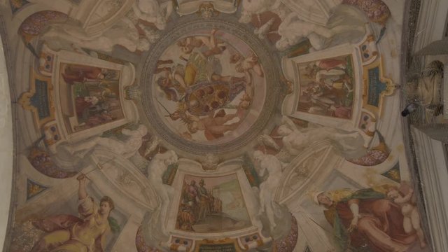 Painting on a dome ceiling