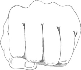 Sketched fist - Vector