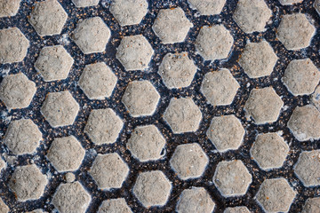 Rusty Iron Hexagonal Texture Background.