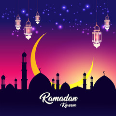 Ramadan Kareem Background with mosque