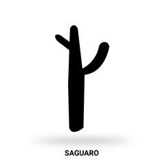 saguaro silhouette isolated on white background
