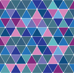 Winter blue triangle pattern. Seamless tile background.