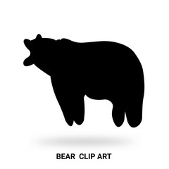 bear silhouette clip art isolated on white background