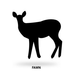 fawn silhouette isolated on white background