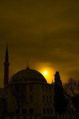 sunrise in sultanahmet mosque