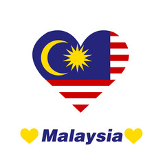 Concept of patriotic with Malaysian in heart shape
