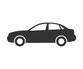Sedan car icon. Automobile symbol side view. Flat style