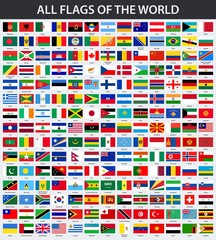 Fototapeta premium All flags of the world in alphabetical order