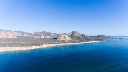 Aerial views from Cabo Pulmo national park, Baja California Sur, Mexico.