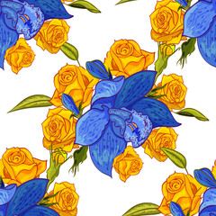 vector seamless flower pattern for cards, textiles, backgrounds