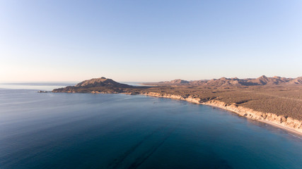 Fototapeta na wymiar Aerial views from Cabo Pulmo national park, Baja California Sur, Mexico.
