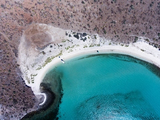 Obraz premium Aerial views from Balandra beach, Baja California Sur, Mexico.