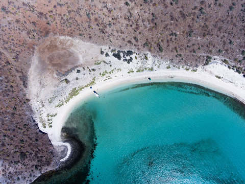 Aerial views from Balandra beach, Baja California Sur, Mexico.