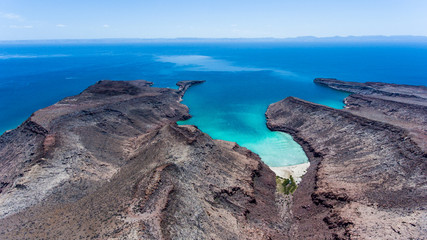 Aerial panoramics from Espiritu Santo Island, Baja California Sur, Mexico.
