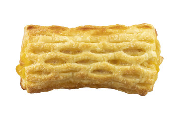 puff pastry filled with corn isolated on white background