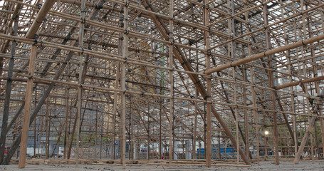 Chinese opera performance bamboo scaffold
