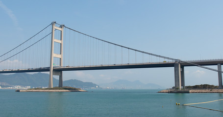 Fototapeta na wymiar Tsing ma bridge in Hong Kong