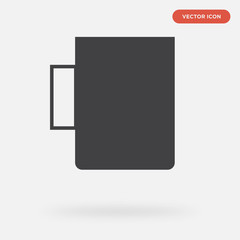 cup icon isolated on grey background, in black, vector icon illustration