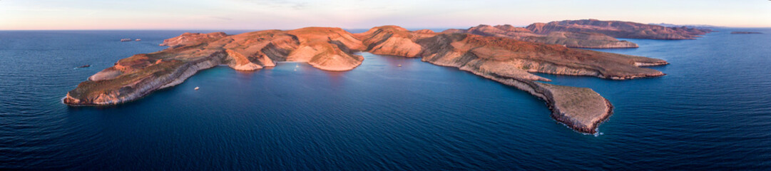 Aerial panoramics from Espiritu Santo Island, Baja California Sur, Mexico. - 200475127