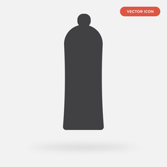tooth paste icon isolated on grey background, in black, vector icon illustration