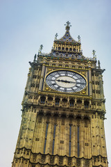 Fototapeta na wymiar The Clock Tower of Big Ben in London. The famous icon of London, England