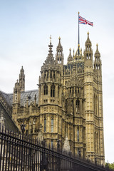 Fototapeta na wymiar Section of the Palace of Westminster in London, England