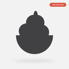 ice-cream icon isolated on grey background, in black, vector icon illustration