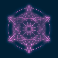 Mystical geometry symbol. Linear alchemy, occult, philosophical sign. For music album cover, poster, sacramental design. Astrology and religion concept.