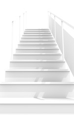 Stairs realistic illustration. Abstract architecture. 3D rendering
